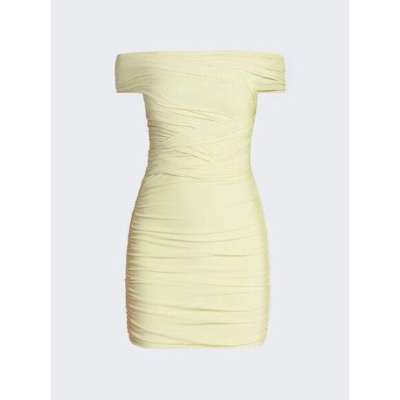 Alexander Wang Interwoven Off Shoulder Mini Dress Tender Yellow - Picture 2 of 4